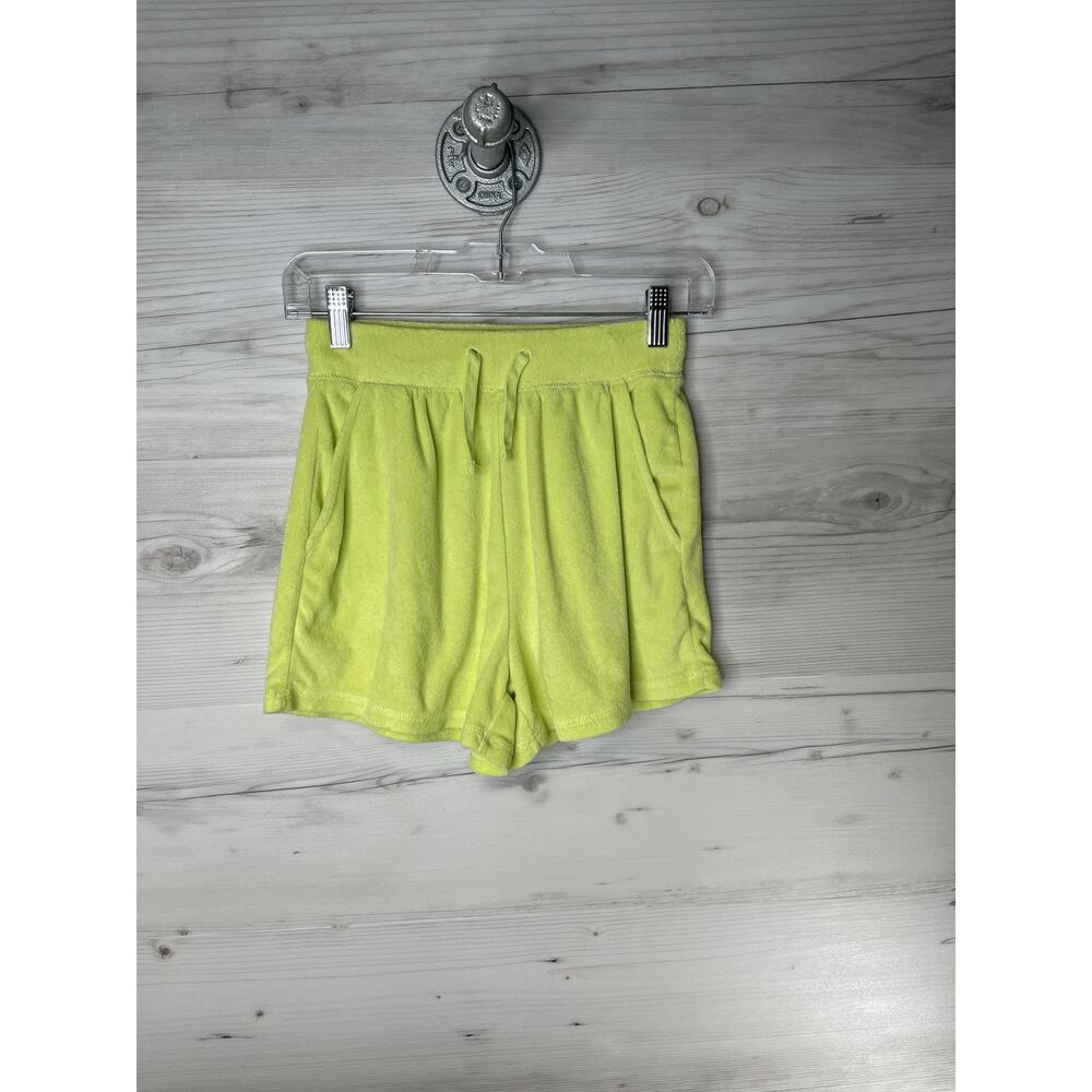Old Navy Shorts Womens XS Lime Green Terry Cloth Elastic Waist Pockets Lounge